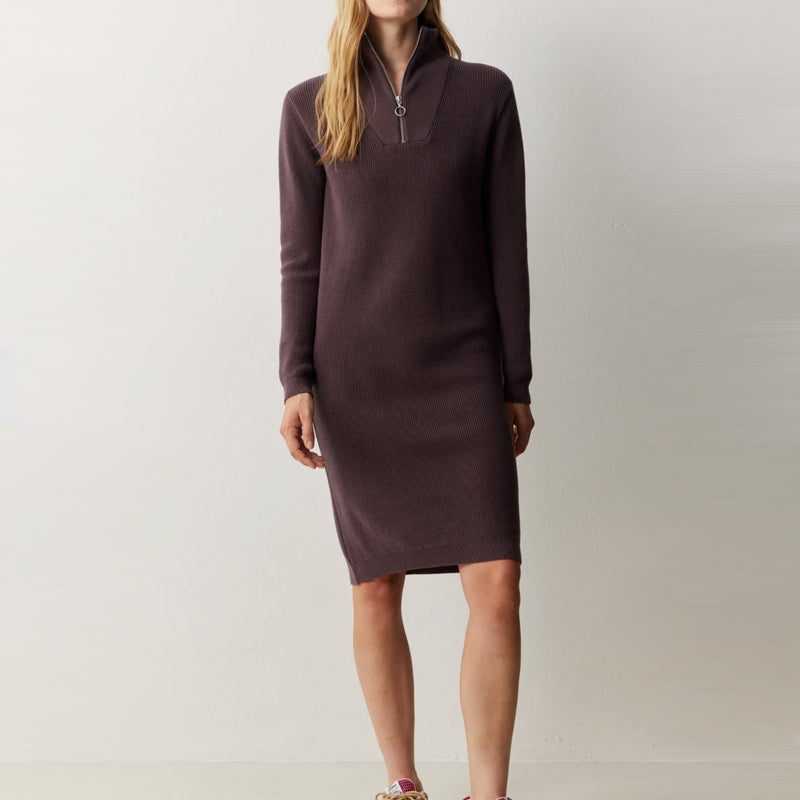 RECOLUTION Jurk met rits STELLA GRAPE biologisch katoen
