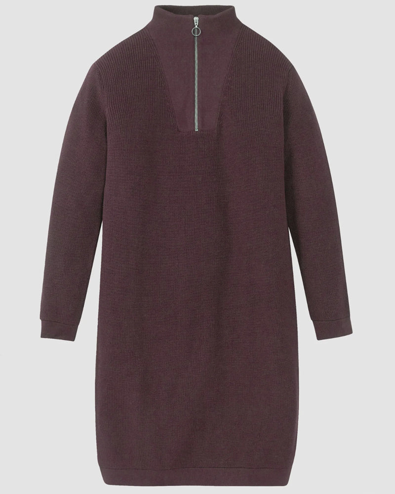 RECOLUTION Jurk met rits STELLA GRAPE biologisch katoen