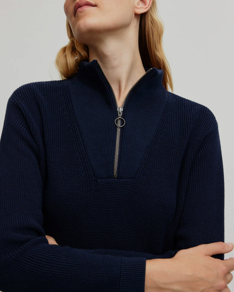 RECOLUTION Jurk met rits STELLA NAVY biologisch katoen