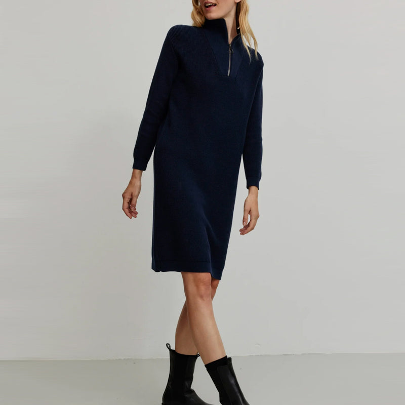 RECOLUTION Jurk met rits STELLA NAVY biologisch katoen