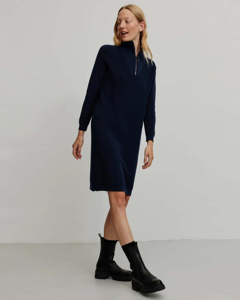 RECOLUTION Jurk met rits STELLA NAVY biologisch katoen