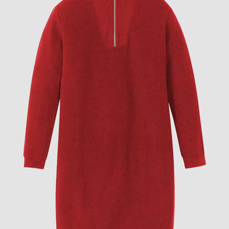 RECOLUTION Jurk met rits STELLA RED biologisch katoen