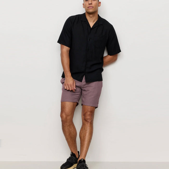 RECOLUTION korte broek CURT GRAPE ecovero en linnen