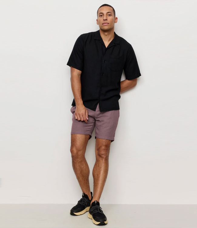 RECOLUTION korte broek CURT GRAPE ecovero en linnen