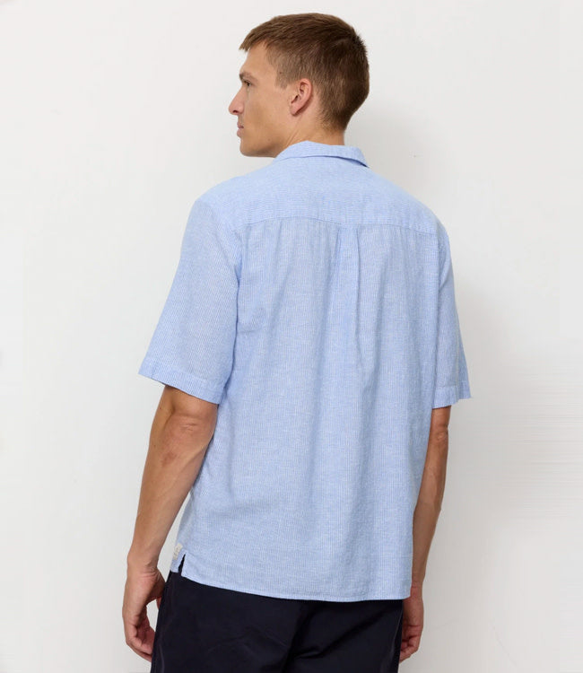 RECOLUTION korte mouw overhemd CAS BLUE STRIPES biokatoen