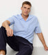 RECOLUTION korte mouw overhemd CAS BLUE STRIPES biokatoen