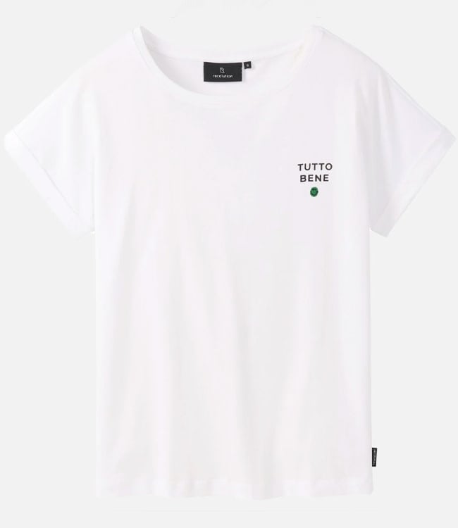 RECOLUTION wit shirt LIV TUTTO BENE van biologisch katoen