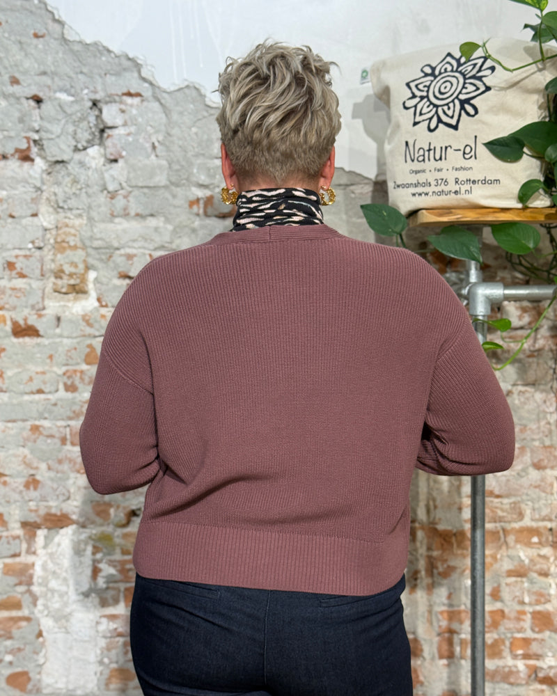 RECOLUTION openvallend vest INGA BERRY biologisch katoen