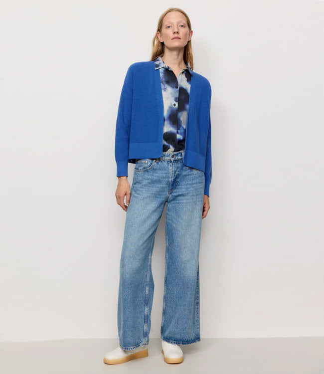 RECOLUTION openvallend vest INGA BLUE biologisch katoen