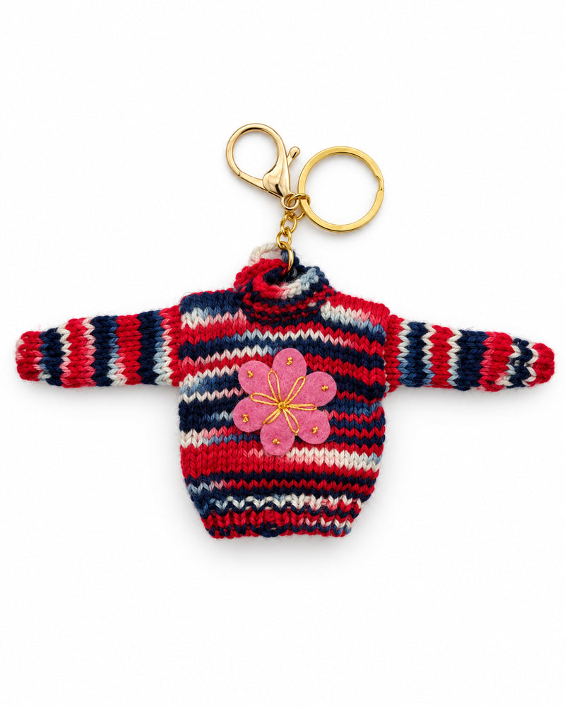 RITI SAMI Sleutelhanger mini wollen trui 100% alpaca RED fairtrade