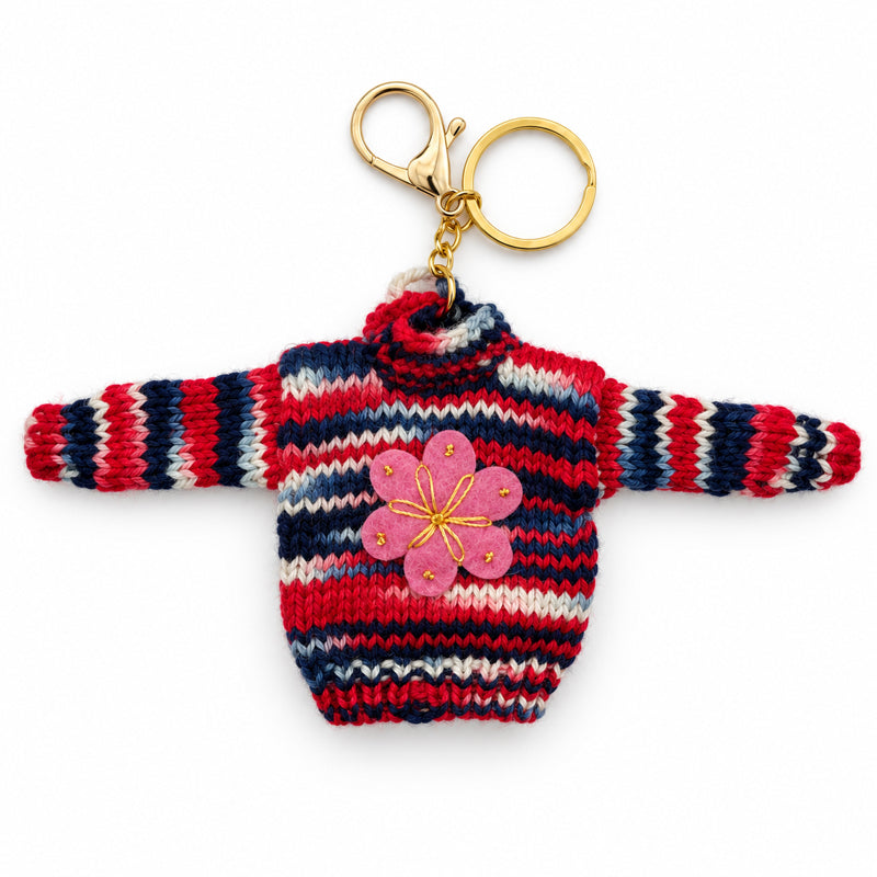 RITI SAMI Sleutelhanger mini wollen trui 100% alpaca RED fairtrade