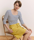 TRANQUILLO gestreept shirt LOLLY BLUE tencel katoen