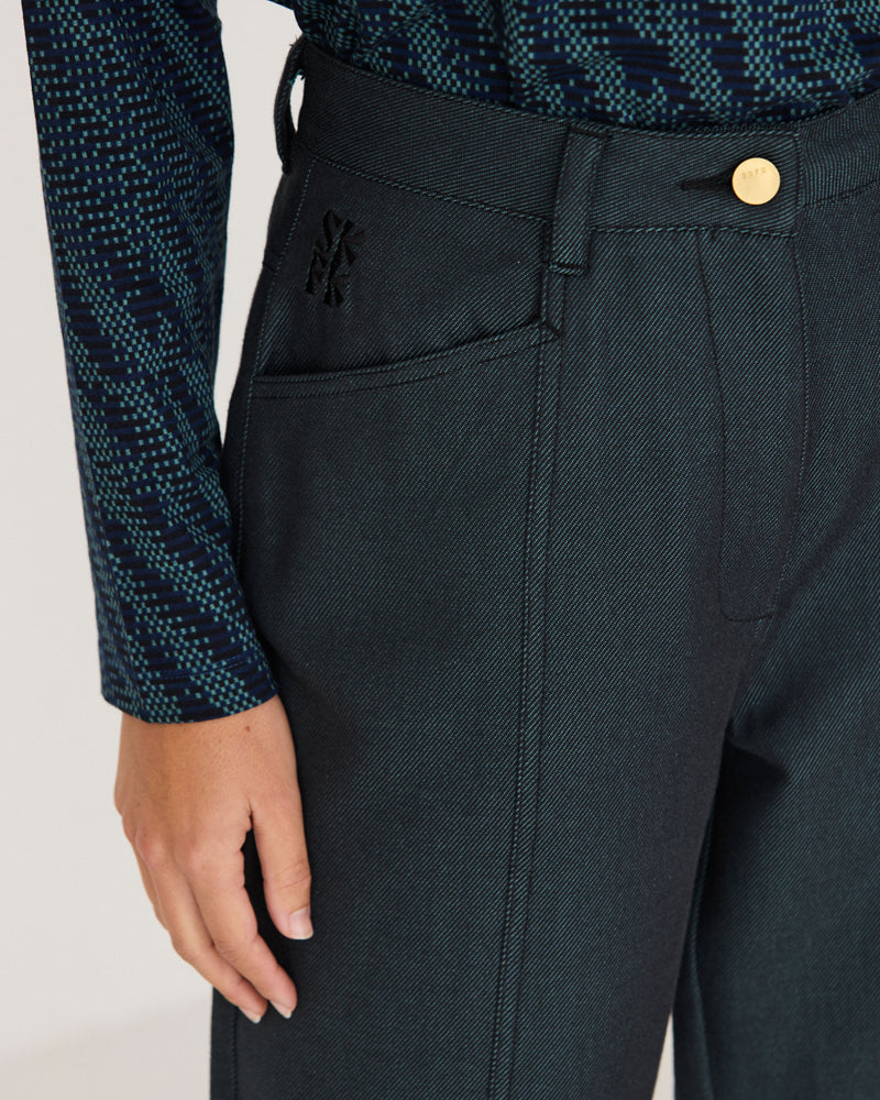 SKFK Hose mit weitem Bein AINHIZE DARK DENIM Bio-Baumwolle