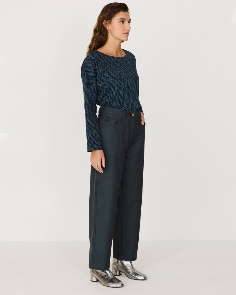 SKFK Hose mit weitem Bein AINHIZE DARK DENIM Bio-Baumwolle
