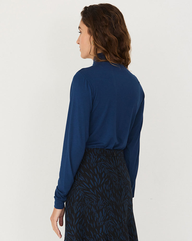 SKFK shirt met cut out ZAZU BLUE van modal