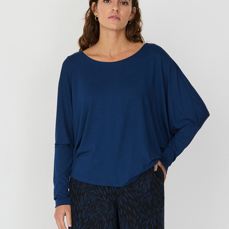 SKFK ZURI BLUE batwing sleeve shirt in modal