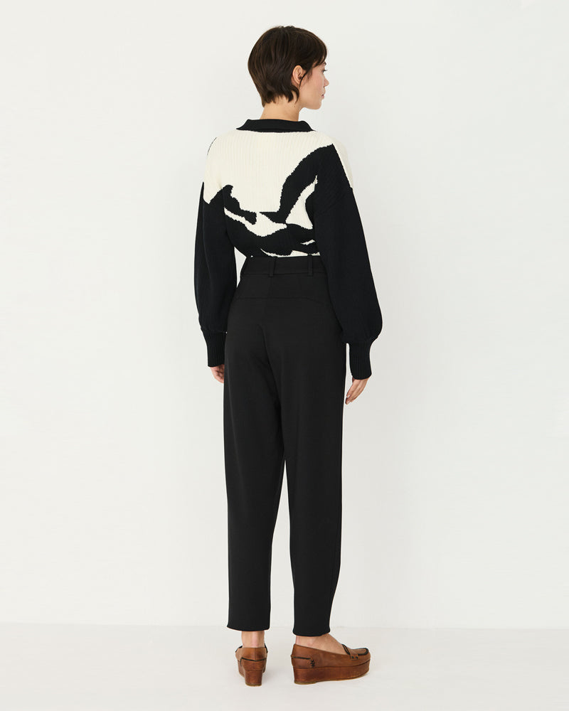 SKFK broek met overslag EZAMA BLACK van modal