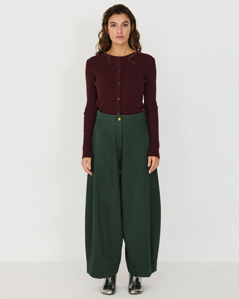 SKFK broek met wijde pijp MARI GREEN biologisch katoen
