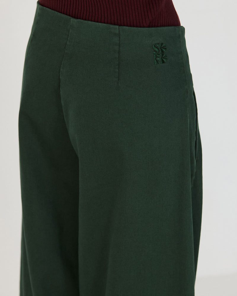 SKFK broek met wijde pijp MARI GREEN biologisch katoen