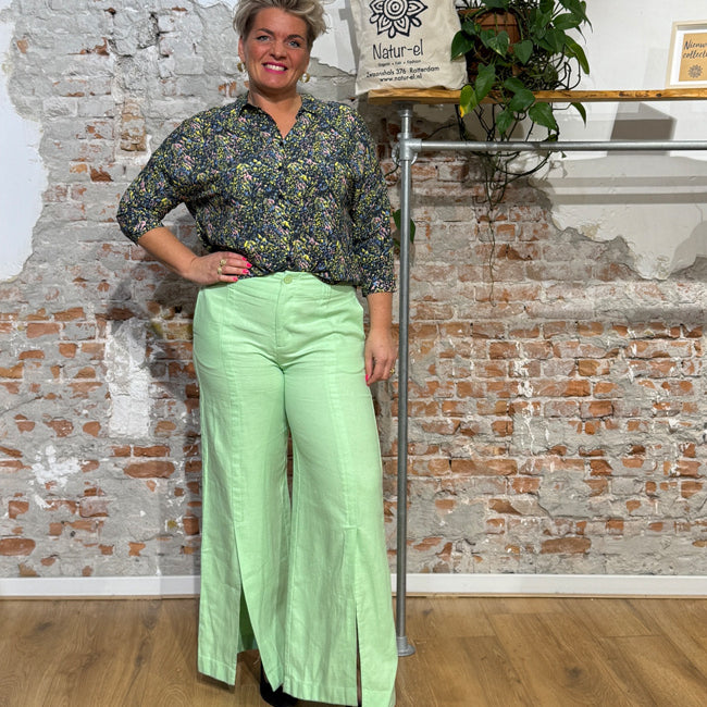 SKFK broek split in pijp NAREA LIGHT GREEN