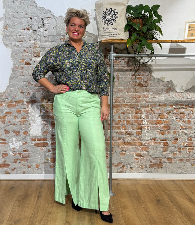 SKFK broek split in pijp NAREA LIGHT GREEN