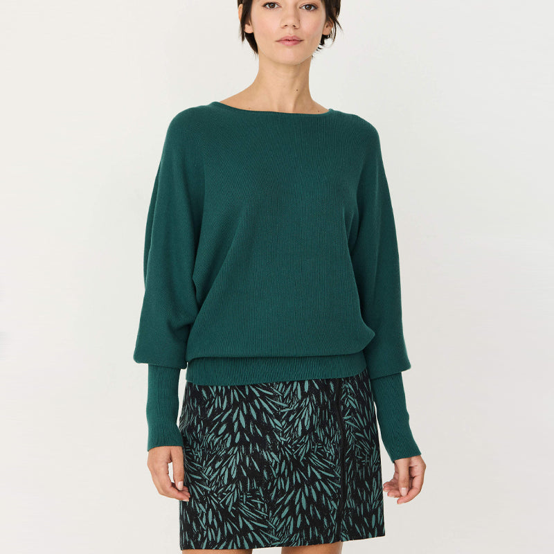 SKFK Batwing Pullover IBAR BLUE Bio-Baumwolle
