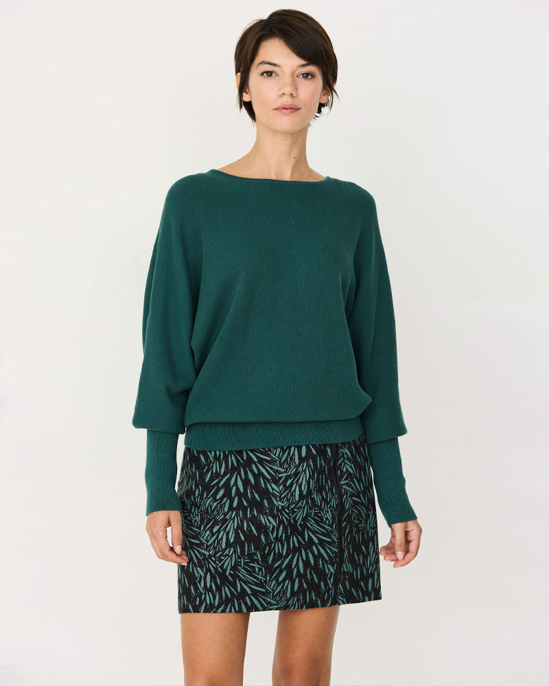 SKFK Batwing Pullover IBAR BLUE Bio-Baumwolle
