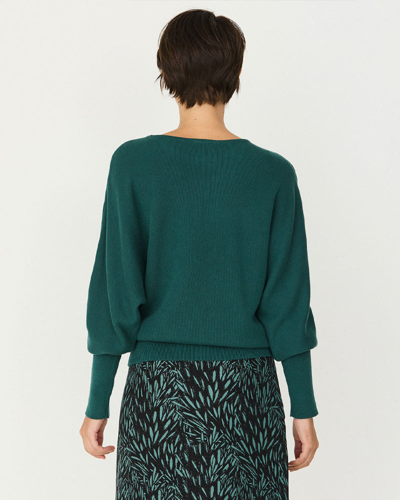 SKFK Batwing Pullover IBAR BLUE Bio-Baumwolle