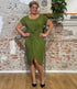 SKFK jurk met knoop detail AMADE GREEN van ecovero
