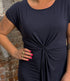 SKFK jurk met knoop detail AMADE NAVY van ecovero