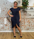 SKFK jurk met knoop detail AMADE NAVY van ecovero