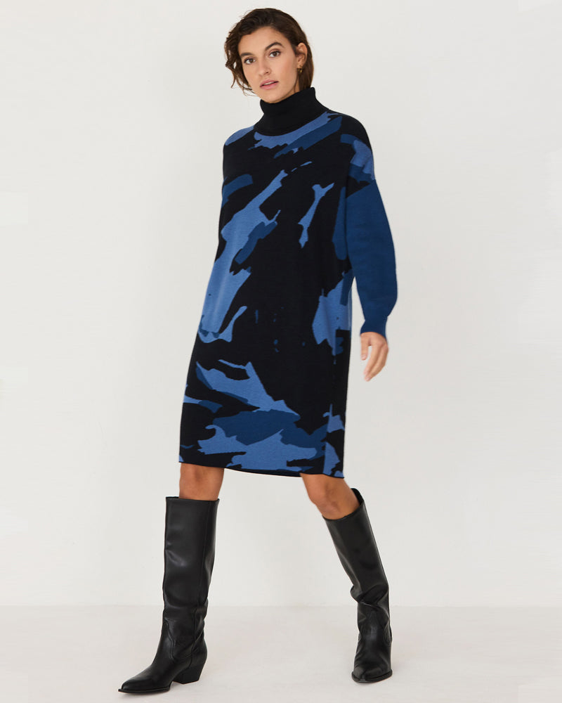 SKFK HAIRA BLUE knitted organic cotton dress