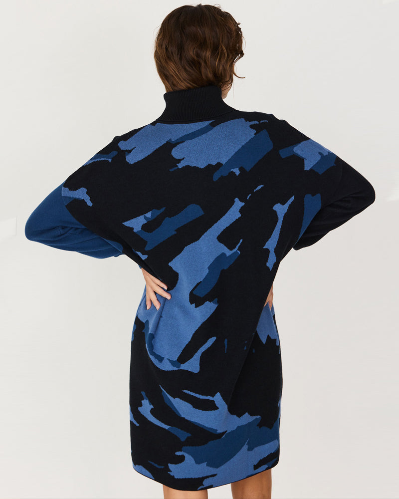 SKFK HAIRA BLUE knitted organic cotton dress
