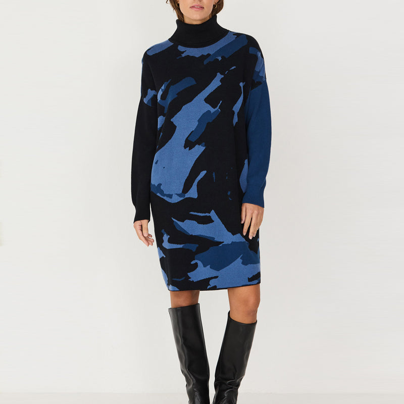 SKFK HAIRA BLUE knitted organic cotton dress