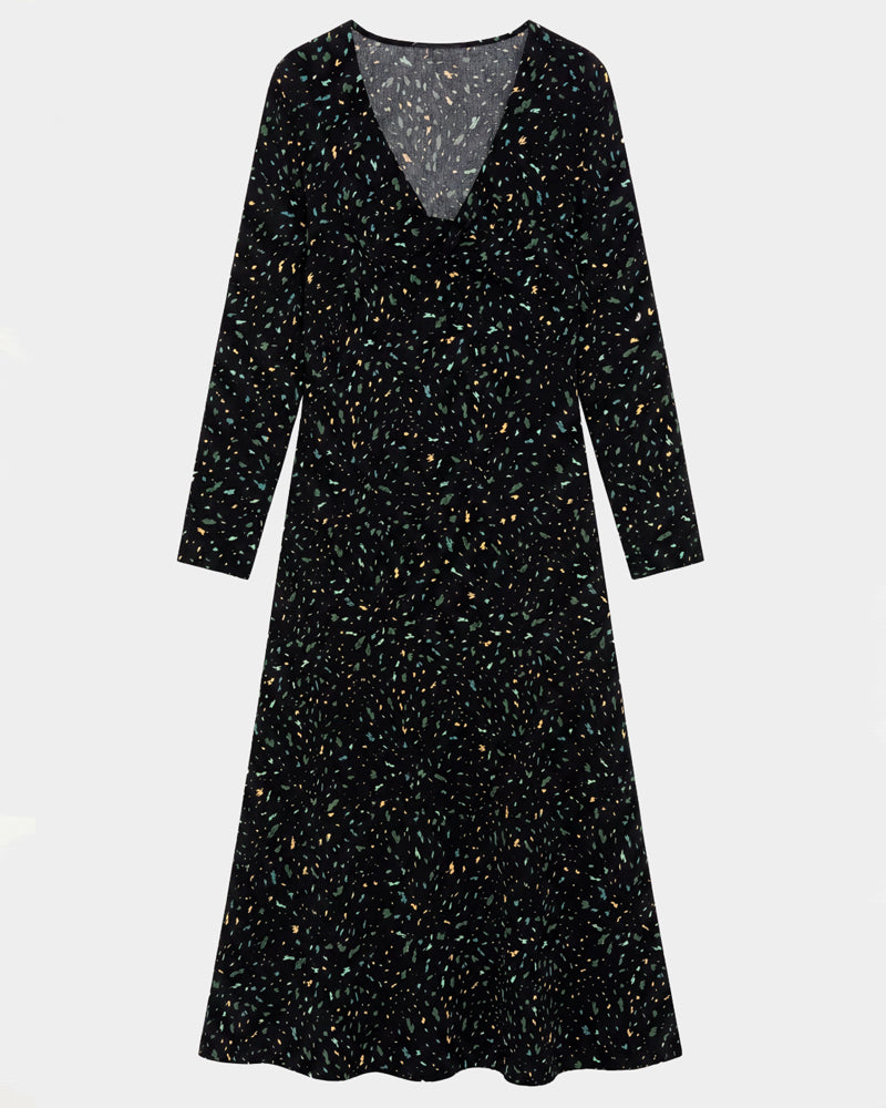 SKFK langes Kleid IRANTZU mit Print aus Bio-Baumwolle