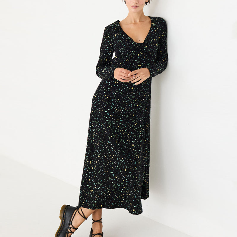 SKFK langes Kleid IRANTZU mit Print aus Bio-Baumwolle