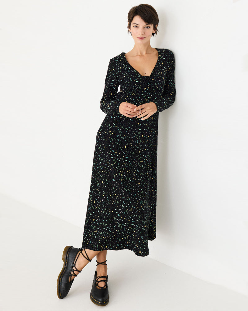 SKFK langes Kleid IRANTZU mit Print aus Bio-Baumwolle