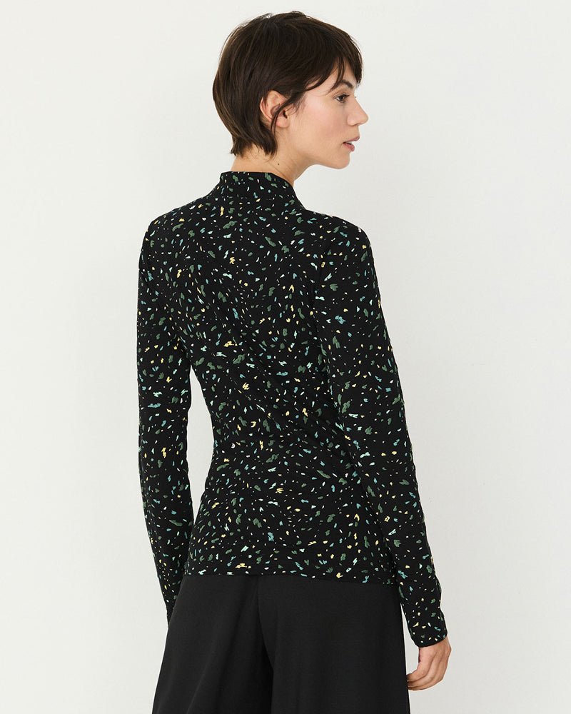 SKFK v-hals shirt met print JURDANA GREEN biologisch katoen