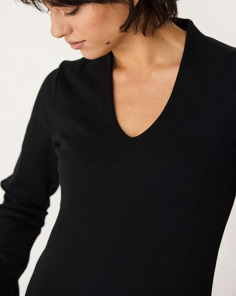 SKFK effen v-hals shirt INGE BLACK biologisch katoen