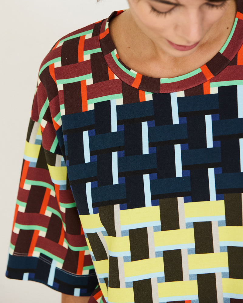 SKFK wijd shirt met print LARIZ BRICKS van biologisch katoen