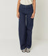 SKFK broek met wijde pijpen AINHIZE DARK DENIM biologisch katoen