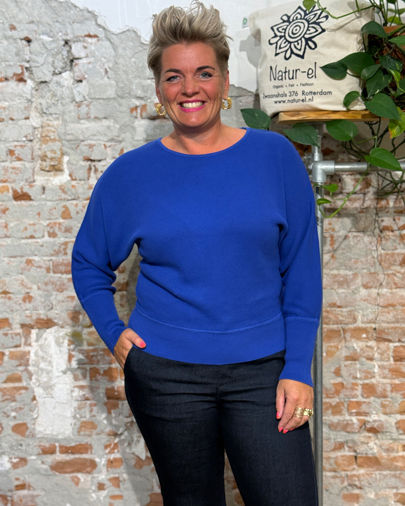 SKFK Batwing Pullover IBAR BLUE Bio-Baumwolle