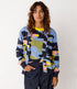 SKFK v-hals vest ALIZE MULTI met print biologisch katoen