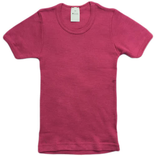 HOCOSA shirt korte mouw wol zijde kind FUCHSIA
