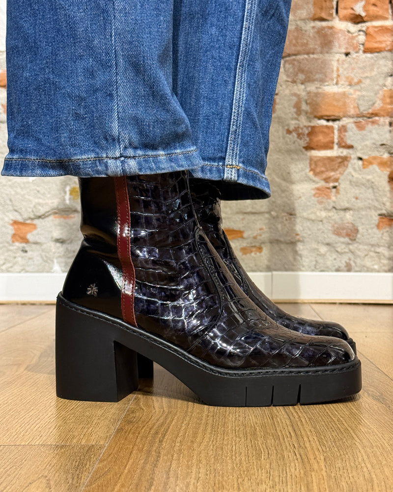 ART sustainable PATENT LEATHER BOOTS with heel BERNA SNAKE