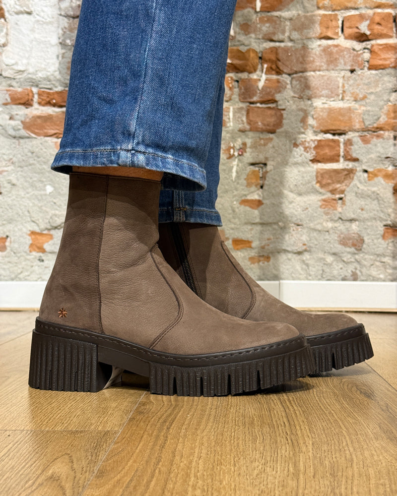 ART sustainable ankle boot with thick sole YORK BROWN