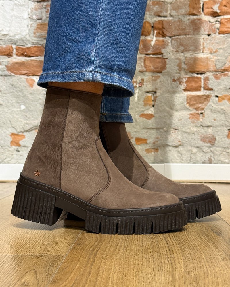 ART sustainable ankle boot with thick sole YORK BROWN
