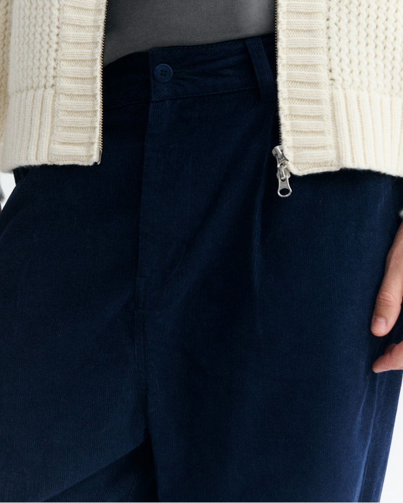 THINKING MU microcorduroy broek FRIEND NAVY biologisch katoen