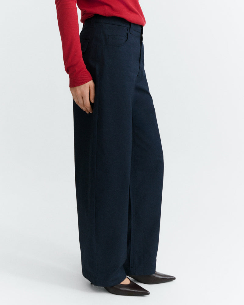 THINKING MU barrel broek MARISSA NAVY biologisch katoen
