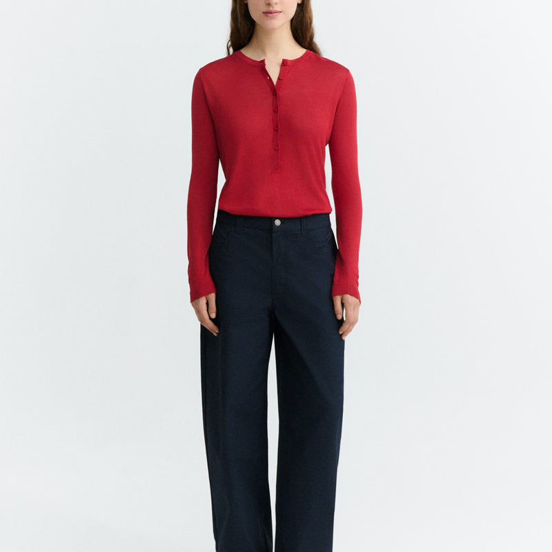 THINKING MU barrel broek MARISSA NAVY biologisch katoen